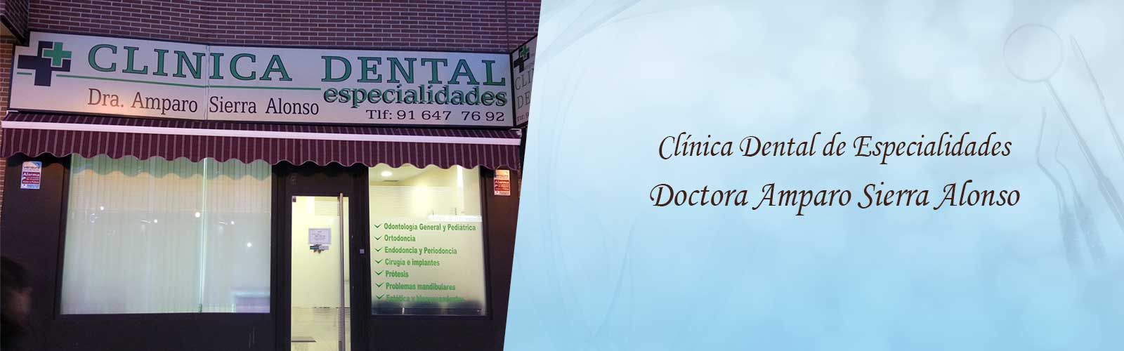 Clínica Dental de Especialidades Doctora Amparo Sierra Alonso banner inicial